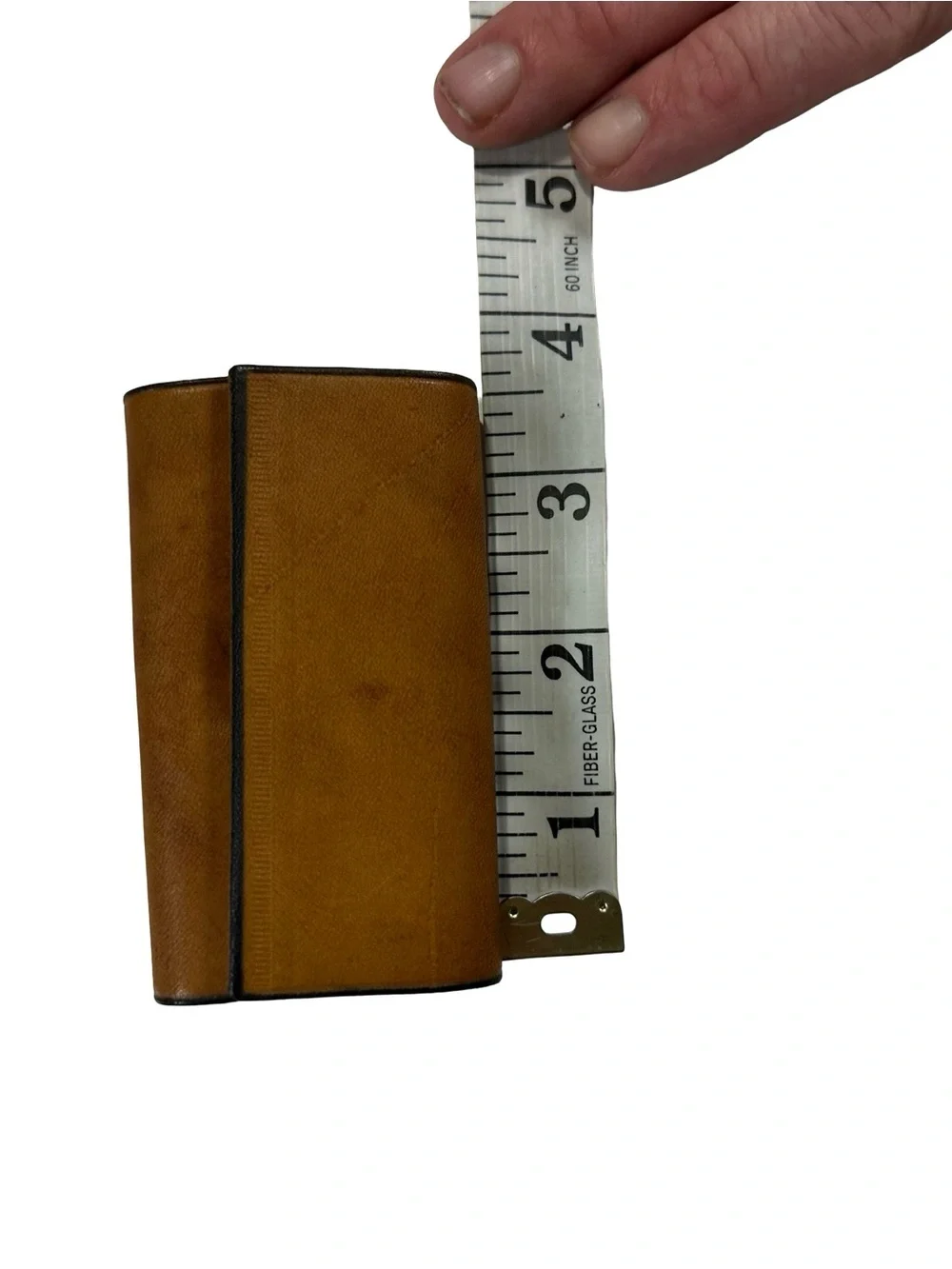 Vtg Rolfs Tan Cowhide Leather Key Kaddy 6 Hook Wallet Holder Case Gold Box NOS